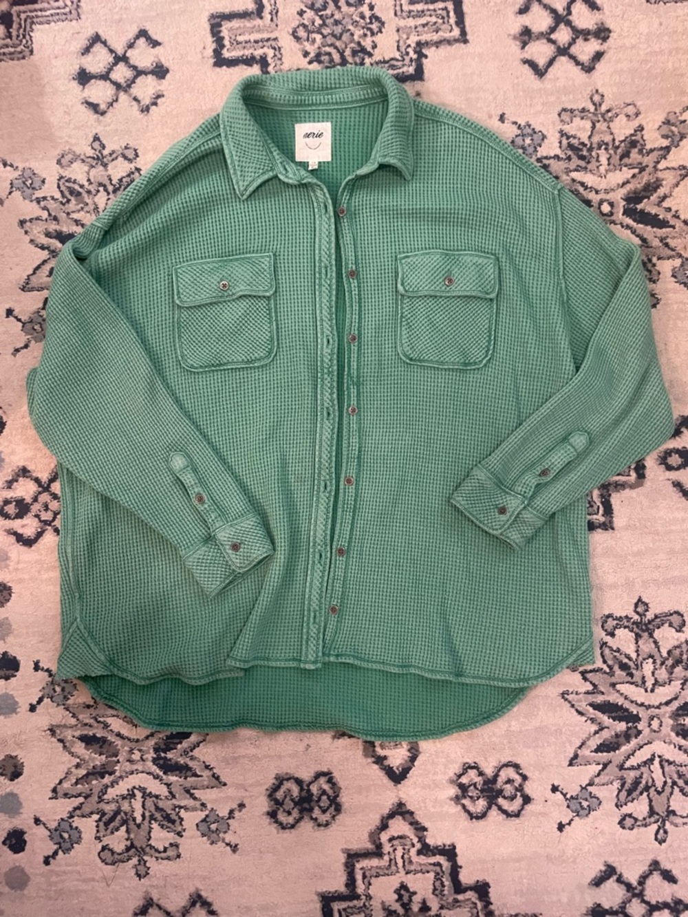 Aerie Waffle Knit Button Down – Size Large